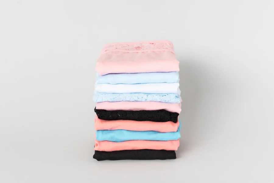 Candis cotton underewear folded in a pile